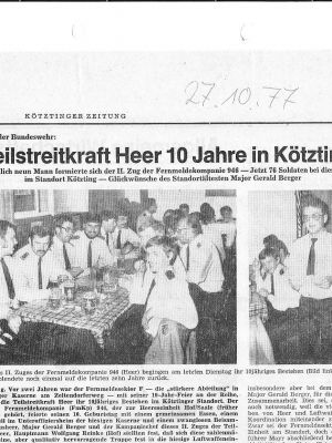 10 Jahre Heer in Kötzting | Oktober 1977